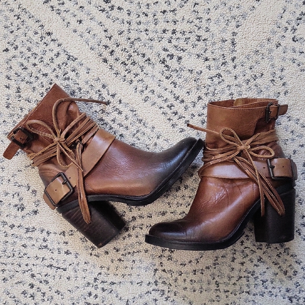 Vince Camuto Brown Leather Ankle Boots